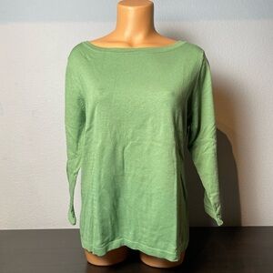 Silk Knit Green Charter Club Boatneck Top